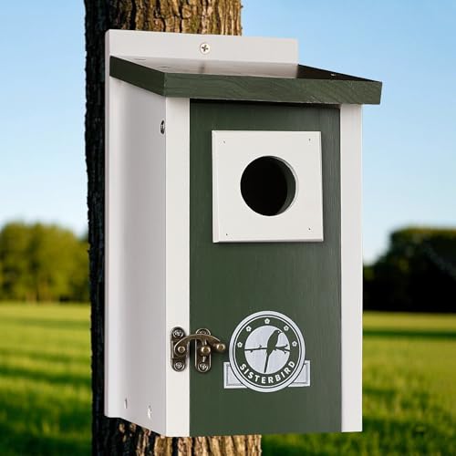 SISTERBIRD Vogelhäuser für Draußen, Dunkelgrünes Vogelhaus, Bluebird Häuser für Draußen, Gartendeko Vogelhäuser für Draußen, Bluebird Finken Schwalbe Zaunkönig Küken von SISTERBIRD