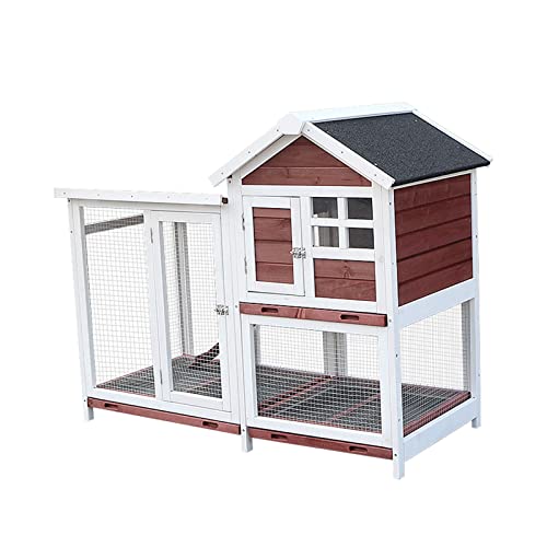 Katzenhaus Katzenhütte Katzenkäfig Zweistöckige Haustiervilla mit ausziehbarem Tablett for den Innen- und Außenbereich, geeignet for Katzenkäfig, Hundekäfig, Kaninchenkäfig Katzengehege Katzenmöbel Ka von SISWIM