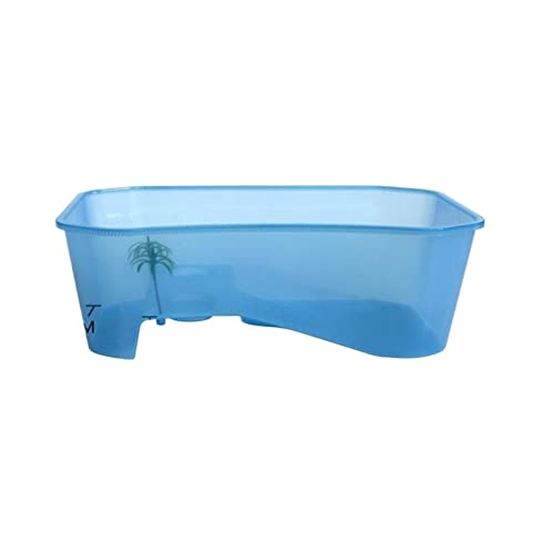 Reptil Fütterungsbox Terrarium Amphibien Futterbox Mini-Tank mit Sonnenschutzplattform Multi-Region Design Habitat Aquarium Pet Tools Reptilienzuchtbox Reptilienfütterung ( Color : Blue Turtle Tank ) von SISWIM