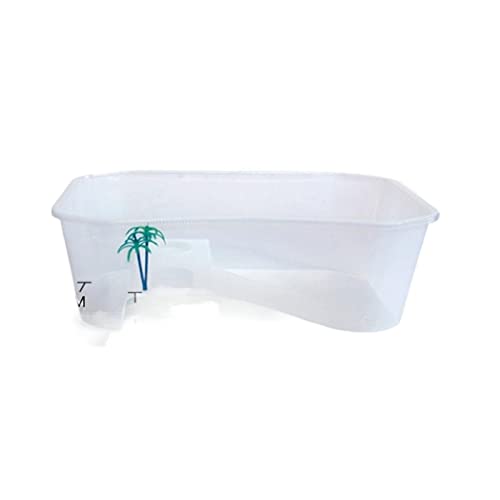 Reptil Fütterungsbox Terrarium Amphibien Futterbox Mini-Tank mit Sonnenschutzplattform Multi-Region Design Habitat Aquarium Pet Tools Reptilienzuchtbox Reptilienfütterung ( Color : White Turtle Tank ) von SISWIM