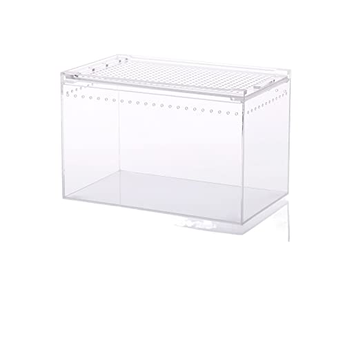 Reptil Fütterungsbox Terrarium Amphibien Futterbox Reptile Feeder Großer Acryl Transparenter Schiebedeckel Reptile Box Spinnen Eidechsen Futterbox Reptilienzuchtbox Reptilienfütterung ( Color : 25x15x von SISWIM