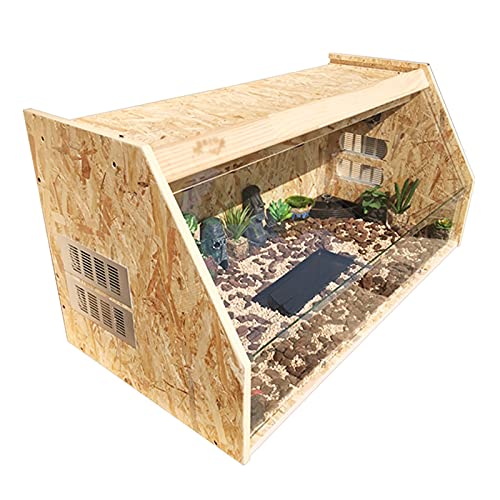 Reptil Fütterungsbox Terrarium Amphibien Geneigte Tortoise Box Kletterbox Schildkrötenbox Terrarium Reptilienzuchtbox Reptilienfütterung (Size : 60CM) von SISWIM