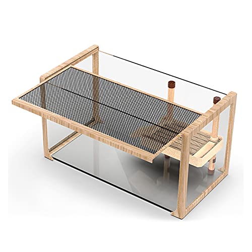 Reptil Fütterungsbox Terrarium Amphibien Haustierzuchtbehälter mit Terrasse Wasserschildkröte Zuchtbox Brasilien Wasserschildkrötenglasbehälter Haushalt Reptilienzuchtbox Reptilienfütterung (Size : S von SISWIM