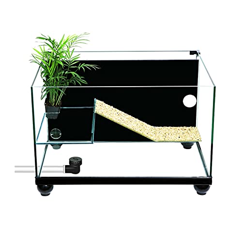 Reptil Fütterungsbox Terrarium Amphibien Turtle-Tank mit Balkon, frei von Wasser Ersatz, Turtle-Tank ökologische Villa Schildkrötenkasten Bottom Row Turtle Tank Side Back Wasserfiltertank Reptilienzuc von SISWIM