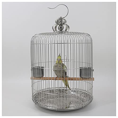 SISWIM Vogelkäfig Edelstahl Vogelkäfig Runde kann Hang Pet Cup, geeignet for Canary Parrot Black Phoenix Peony Borgerigar Käfig Haustierzubehör von SISWIM