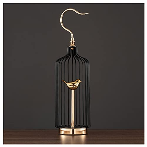 Vogelkäfig Goldener Vogelkäfig Wohnzimmer Dekoration Licht Luxus Kreative Moderne Persönlichkeit Heimstudium, Hotel Design Dekoration Haustierzubehör (Size : L) von SISWIM