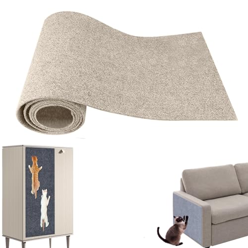 SIUVEY Kratzmatte Selbstklebend,Kratzmatte Katze Wand,DIY Climbing Cat Scratcher,Kratzmatte Katze Sofa,Kratzmatte Für Katzen,Teppich-Katzenkratzer-Möbelschutz (30 * 100cm,Aprikosenfarbe) von SIUVEY