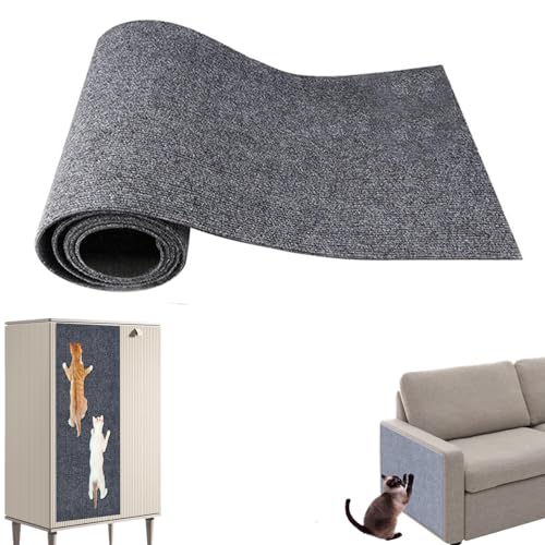 SIUVEY Kratzmatte Selbstklebend,Kratzmatte Katze Wand,DIY Climbing Cat Scratcher,Kratzmatte Katze Sofa,Kratzmatte Für Katzen,Teppich-Katzenkratzer-Möbelschutz (30 * 100cm,Dunkelgrau) von SIUVEY