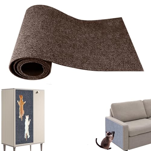 SIUVEY Kratzmatte Selbstklebend,Kratzmatte Katze Wand,DIY Climbing Cat Scratcher,Kratzmatte Katze Sofa,Kratzmatte Für Katzen,Teppich-Katzenkratzer-Möbelschutz (30 * 100cm,braun) von SIUVEY