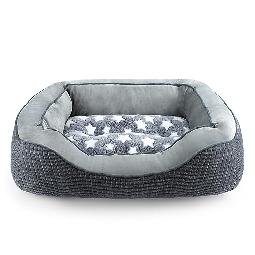 SIWA MARY Hundebetten für kleine Hunde & Katzen, waschbares Hundesofa Bett mit breiten Seiten, Pentagramm-Muster-Design, langlebiges Haustier-Kuschelbett, wärmendes weiches beruhigendes Welpenbett zum von SIWA MARY