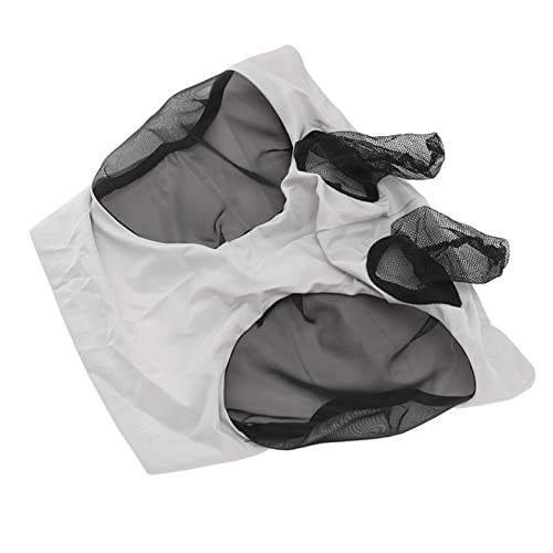 Pferde-Mesh-Fliegenmaske, Atmungsaktiv, Elastisch, Pferde-Gesichtsmaske mit Ohrenschutz, Reitausrüstung (Grey) von SIXRUN