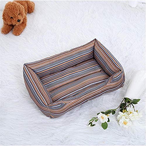 SJHDHDA Bunter Druckstreifen-Zwinger Atmungsaktives Oxford-Stoff-Hundebett Tragbares Haustier-Hundekatzenschlafen -Stil_3_80x60x15_cm Learned extensively von SJHDHDA