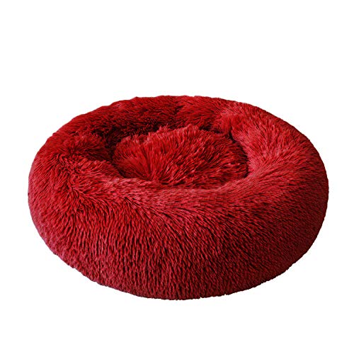 SJHDHDA Hundehütte für Hunde und Katzen, weiches, rundes Hundebett, warm, langes Plüsch-Welpenkissen, Nest, Bequeme Hunde- und Katzenhausmatte-A_45 cm_ Learned extensively von SJHDHDA