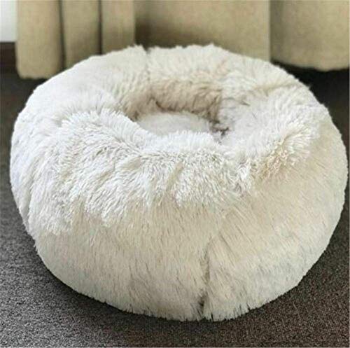 SJHDHDA Warmes Fleece-Hundebett, 50, 60, 70, 80 cm, rundes Haustier-Liegekissen für kleine, mittelgroße und große Hunde und Katzen, Winter-Hundezwinger, Hundewelpenmatte, 2_Durchmesser_60 cm Learned von SJHDHDA