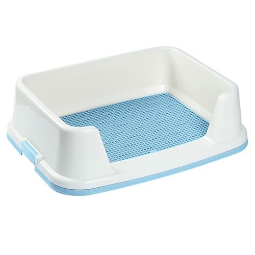 Abnehmbare Hundetoilette Mit Einfassung Rutschfester Boden Leicht Zu Reinigen Kleines Und Mittelgroßes Hundetöpfchen Spot-Toilette Dreistufiges Geteiltes Design Welpentrainingswanne(Blue,51x39x15.4cm) von SJJALAKAJA