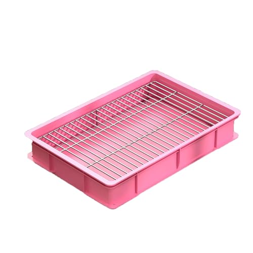 Hundetoilette Flaches Kunststoff-Hundetöpfchen Rutschfester Boden Hundetrainingswanne Für Kleine Und Mittelgroße Hunde Verwendbar Mit Katzenstreu/-pads PVC-Boden Für Leichte Reinigung(Pink,44x29x9cm) von SJJALAKAJA