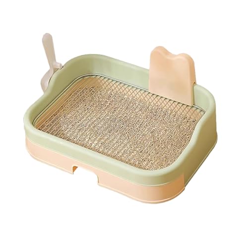 Hundetoilette Für Kleine Hunde Erhöhtes Gehäuse Herausnehmbarer Edelstahlrahmen Doppelnutzung Mit Einstreu Und Pinkelpads Leicht Zu Reinigen Punkt-Toilette Hundetrainingswanne(Multi-Colored) von SJJALAKAJA