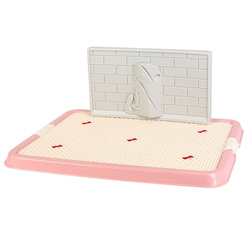 Hundetoilette Mit Wandplatte Tragbare Haustiertoilette Abnehmbares Hundetöpfchen Rutschfester Und Fester Boden Leicht Zu Reinigen Tiefer Urinspeicher Spot-Toilette(Pink,50x38cm/19.7x14.9) von SJJALAKAJA