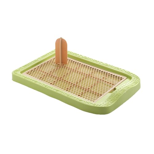 Hundetoilette Rutschfester Boden Tragbares Tiertöpfchen Verstärkte Trennwand Pinkelpfosten Zum Tupfen Erhöhte Füße(Green,67x48x5.5cm) von SJJALAKAJA