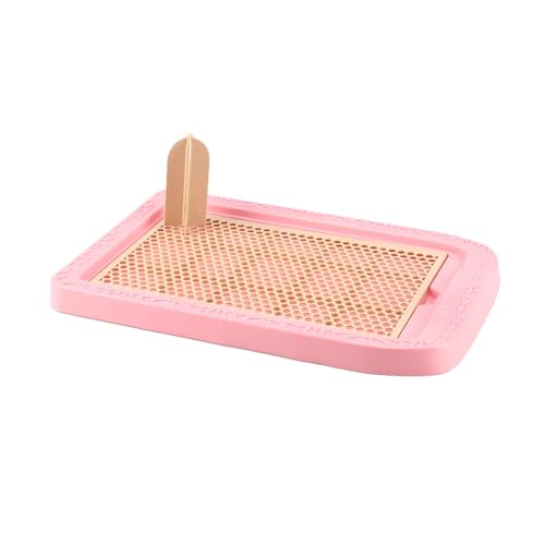 Hundetoilette Rutschfester Boden Tragbares Tiertöpfchen Verstärkte Trennwand Pinkelpfosten Zum Tupfen Erhöhte Füße(Pink,67x48x5.5cm) von SJJALAKAJA