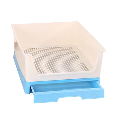 Pet Drawer Hundetoilette Drei Seiten Zaun Design Hundetraining Tablett PP-Kunststoff-Material Großen Raum Offen Abnehmbar Design Leicht Zu Reinigen Geeignet Für Kleine Und Mittlere Hund(Blue) von SJJALAKAJA