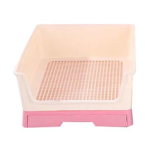 Pet Drawer Hundetoilette Drei Seiten Zaun Design Hundetraining Tablett PP-Kunststoff-Material Großen Raum Offen Abnehmbar Design Leicht Zu Reinigen Geeignet Für Kleine Und Mittlere Hund(Pink) von SJJALAKAJA