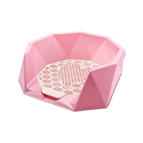 Pet Training Hundetoilette Kunststoff Zaun Hundetoilette Nicht Leicht Zu Spritzen Abnehmbare Design Rutschfeste Füße an Der Unterseite Großen Raum Hund Urinal Töpfchen Festpunkt Toilette(Pink,17.7x16. von SJJALAKAJA