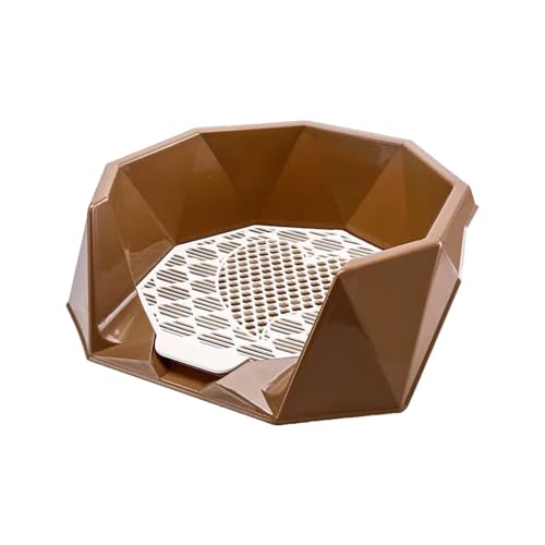 Pet Training Hundetoilette Kunststoff Zaun Hundetoilette Nicht Leicht Zu Spritzen Abnehmbare Design Rutschfeste Füße an Der Unterseite Großen Raum Hund Urinal Töpfchen Festpunkt Toilette(Brown,22x20.1 von SJJALAKAJA