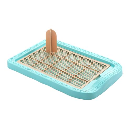 SJJALAKAJA Hundetoilette Rutschfester Boden Tragbares Tiertöpfchen Verstärkte Trennwand Pinkelpfosten Zum Tupfen Erhöhte Füße(Blue,67x48x5.5cm) von SJJALAKAJA