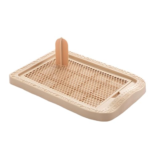 SJJALAKAJA Hundetoilette Rutschfester Boden Tragbares Tiertöpfchen Verstärkte Trennwand Pinkelpfosten Zum Tupfen Erhöhte Füße(Brown,48x30x5cm) von SJJALAKAJA