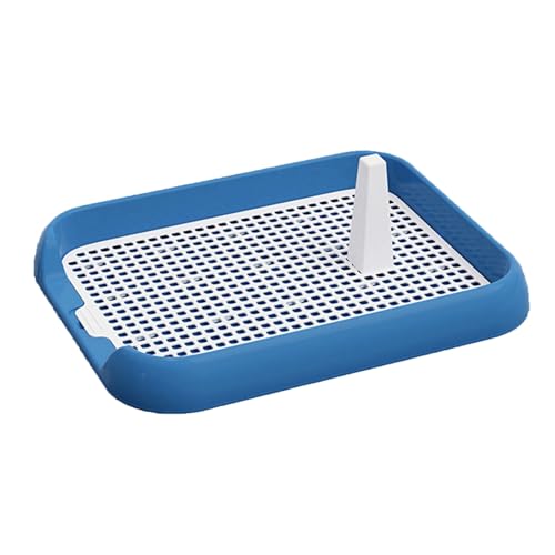 SJJALAKAJA Portable Pet Hundetoilette Flaches Hundetrainingstöpfchen Abnehmbare Ausführung Führungspfosten Für Spot-Toiletten Leicht Zu Reinigen Für Kleine Hunde Drinnen Und Draußen Geeignet(Blue) von SJJALAKAJA