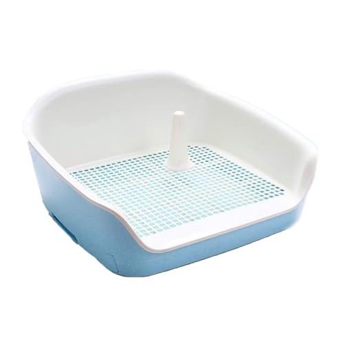 SJJALAKAJA Schublade Hundetoilette 3 Seiten Erhöhtes Gehäuse Abnehmbares Design PP-Harz-Material Tragbares Hundetöpfchen Großraumurinal Hundetrainingswanne Leicht Zu Reinigen(Blue,55x47x25cm) von SJJALAKAJA