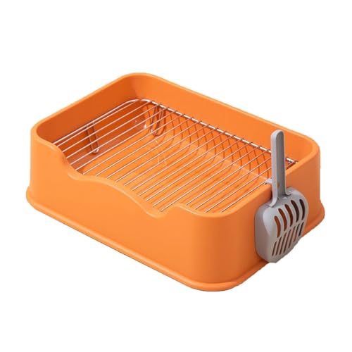 SJJALAKAJA Training Haustiertoilette Portable Pet Potty 304 Edelstahl Mesh Frame Indoor-und Outdoor-Training Hundetablett Für Kleine Und Mittlere Hunde Leicht Zu Reinigen(Orange) von SJJALAKAJA