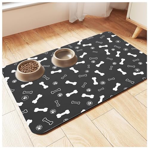 Fressmatte für Futter und Wasser, schnell trocknendes Gummi, leicht zu reinigen und hinterlässt keine Flecken, Matte für Katzenfutter und Wassernäpfe für Hunde und Katzen, B-50 x 80 cm von SJWJWOO