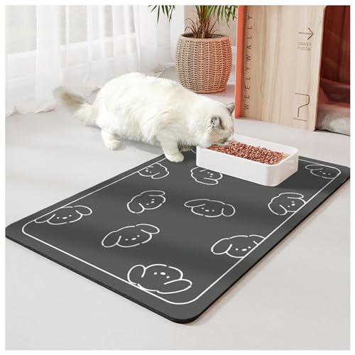 Futtermatte für Haustiere für Futter und Wasser, schnell trocknend, Gummi, leicht zu reinigen und keine Flecken, Hundefutter- und Wassermatte für Hund und Katze, C, 50 x 80 cm von SJWJWOO