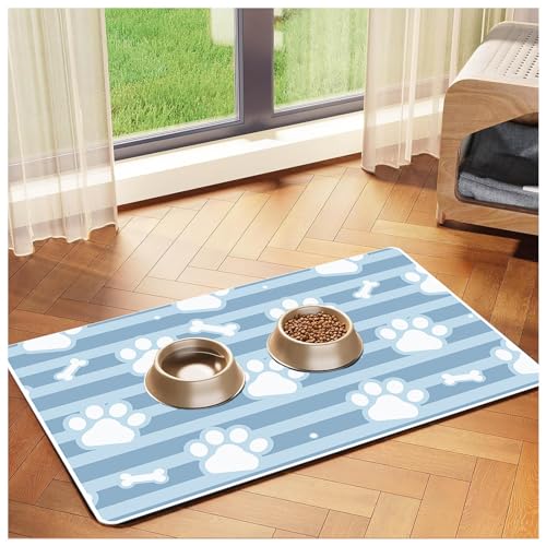 Hunde-Tischset, mit wasserdichter Gummi-Rückseite, keine Flecken, schnell trocknend, für Hund und Katze, A-50 x 80 cm von SJWJWOO