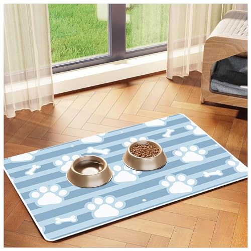 Hunde-Tischsets für Futter und Wasser, mit wasserdichter Gummi-Rückseite, keine Flecken, schnell trocknendes Hunde-Platzset für Hund und Katze, A-40 x 60 cm von SJWJWOO