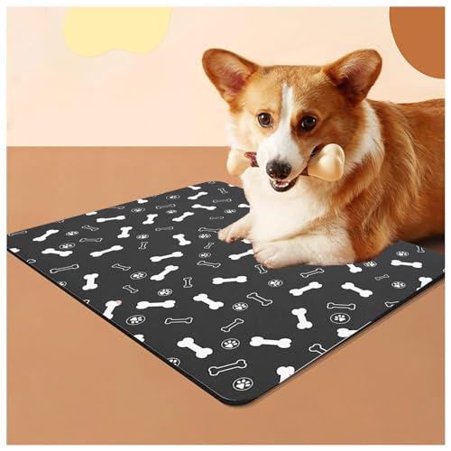 Matte für Hundefutter und Wassernäpfe, für Futter und Wasser, schnell trocknend, Gummi, leicht zu reinigen und keine Flecken, Hundenapfmatte, wasserdicht für Hund und Katze, B-40 x 60 cm von SJWJWOO