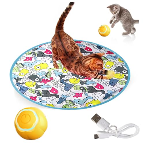 SJWJWOO 2 in 1 Simuliertes Interaktives Jagdkatzenspielzeug 2 in 1 Smart Simulated Interactive Spiele Für Katzen, Katzenspieldecke,D von SJWJWOO