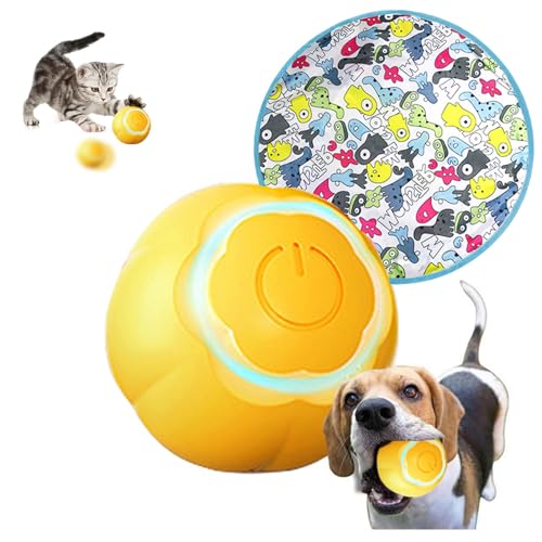 SJWJWOO 2 in 1 Simuliertes Interaktives Jagdkatzenspielzeug Ball Rollt Schnell Im Beutel Katzenspielzeug Matte Mit Ball, Katzenspielzeug Matte Mit Ball,D von SJWJWOO