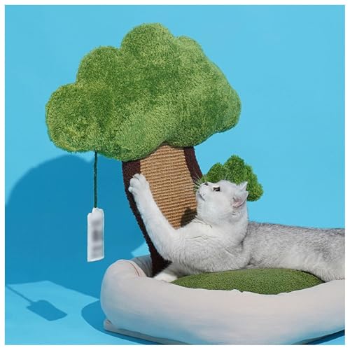 SJWJWOO Cat Scratcher mit Sisal-Kratzsäulen and Ball, Kratzmöbel Katze für Katzen oder kleine Hunde, Katzenkratzbaum,A1(55×50×40CM) von SJWJWOO