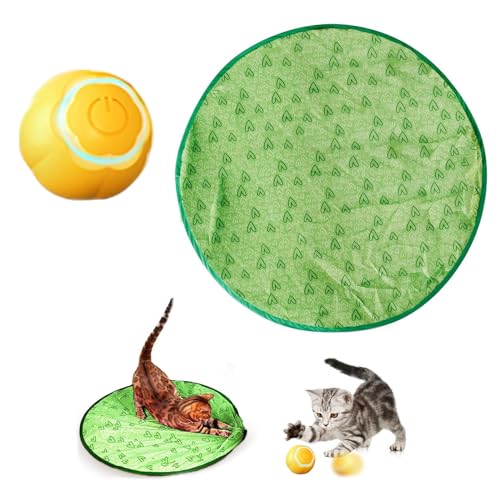 SJWJWOO Hide and Seek Katzenspielzeugball, schnell rollend in Tasche, wiederaufladbares Katzenjagdspielzeug für Indoor-Katzen, B von SJWJWOO