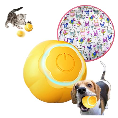 SJWJWOO Hide and Seek Katzenspielzeugball, schnelles Rollen in Tasche, Power Ball 2.0, wiederaufladbares Katzenjagdspielzeug für Indoor-Katzen, C von SJWJWOO