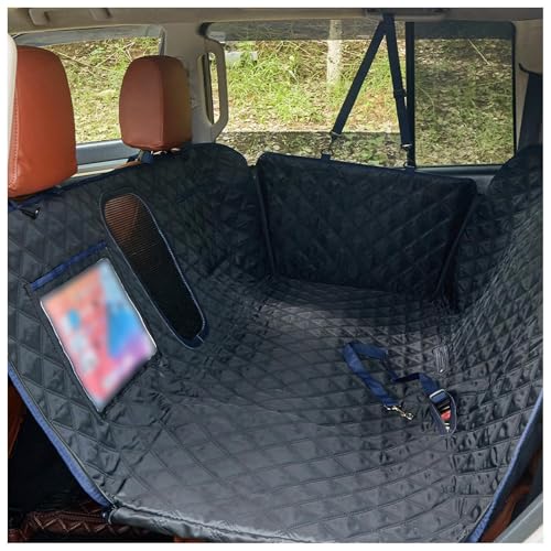 SJWJWOO Hundedecke Rücksitz Auto, 137 * 63cm, rutschfest, Wasserdicht, Kratzfest Hunde Autodecke Rückbank für Alle PKWs Auto SUV,Black von SJWJWOO