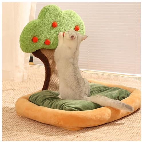 SJWJWOO Katzenkörbchen mit Natursisalturm Kratzpfosten, Cat Scratcher für Katzen oder kleine Hunde, Katzenbett Groß,C(64×52×60CM) von SJWJWOO