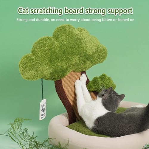 SJWJWOO Katzenkorb Zum Schlafen mit Sisal-Kratzsäulen and Ball, Katzen Schlafplatz zum Schlafen,Spielen,Kratzen, Cat Scratching Post,A2(65×60×45CM) von SJWJWOO