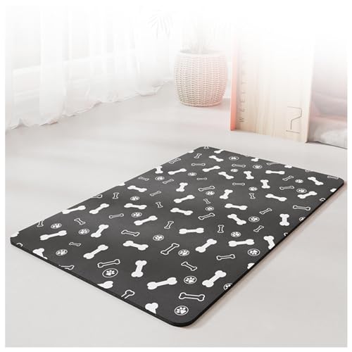 SJWJWOO Matte für Katzenfutter- und Wassernäpfe, mit wasserdichter Gummi-Rückseite, keine Flecken, schnell trocknende Futtermatte für Hund und Katze, B-40 x 60 cm von SJWJWOO