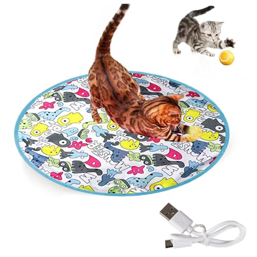 SJWJWOO Powerball 2.0 Katzenspielzeugball, schnelles Rollen in Tasche, Powerball 2.0, wiederaufladbares Katzenjagdspielzeug für Indoor-Katzen, D von SJWJWOO