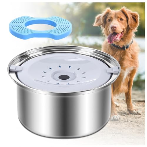 SJWJWOO Wassernapf für Hunde, kein Tropfen, 3 l, mit Filter, kein Verschütten, spritzwassergeschützter Hunde-Wassernapf, für Fahrzeuge, Reisen, Haustier-Wasserspender für Hunde, Katzen von SJWJWOO