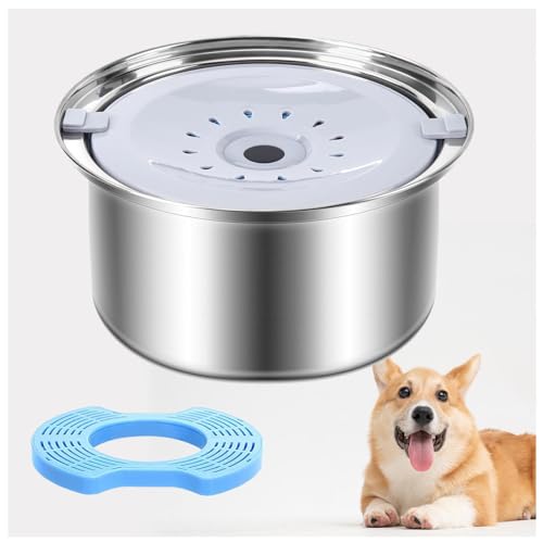 SJWJWOO Wassernapf für Hunde, kein Verschütten, 3 l, mit Filter, kein Verschütten, spritzwassergeschützter Hunde-Wassernapfspender, für Reisen, Haustier-Wasserspender für Hunde, Katzen von SJWJWOO